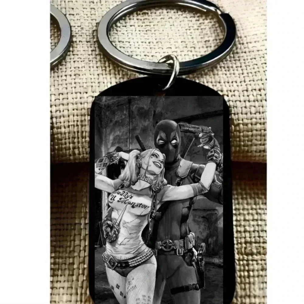 Harley Quinn deadpool hot sexy art keychain